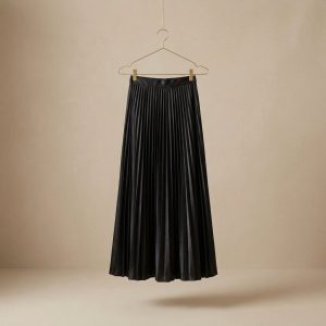 Jupe midi plissée Noire