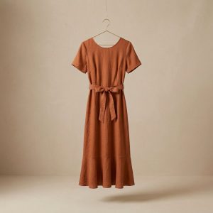 Robe longue lin Terracotta